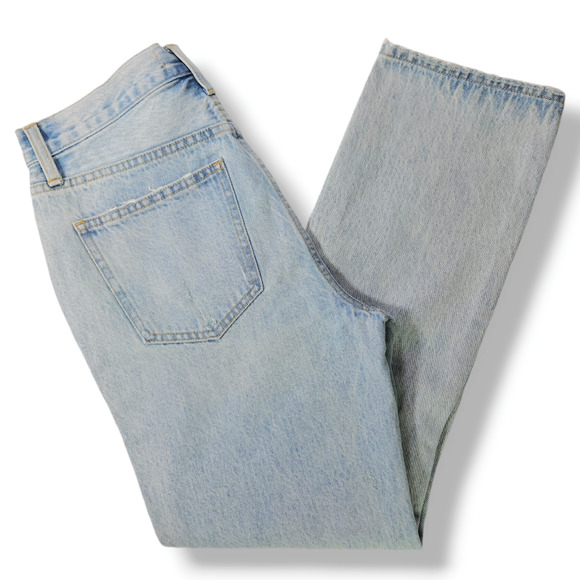 NWOT Pistola Charlie Distressed Button Fly Straight Leg Jeans Sz. 26x27 Blue - Picture 2 of 12